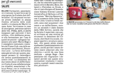 La SMA dona un defribillatore al Comune di Belluno